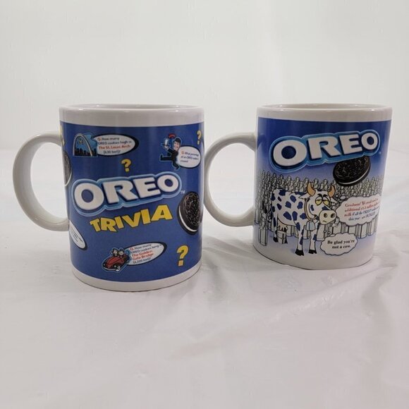 Oreo Nabisco Cookies Trivia & Oreo Moo More Milk Collectible Coffee Mug - Set of - Picture 6 of 16